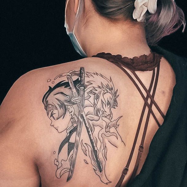 Cool Female Anime Tattoo Designs