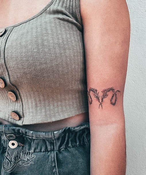 Cool Female Aries Tattoo Designs