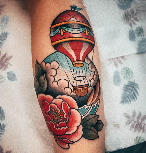 Cool Female Ballon Tattoo Designs