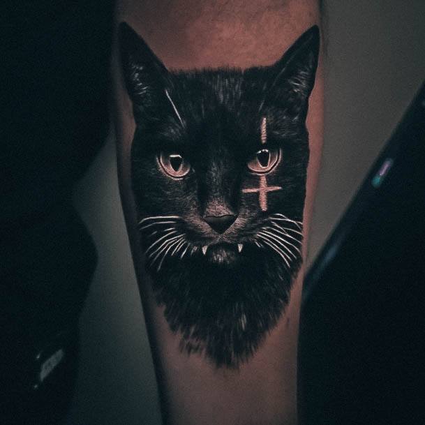 Cool Female Black Cat Tattoo Designs