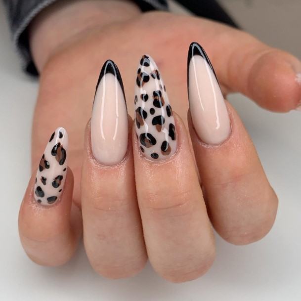 Cool Female Black French Tip Nail Designs