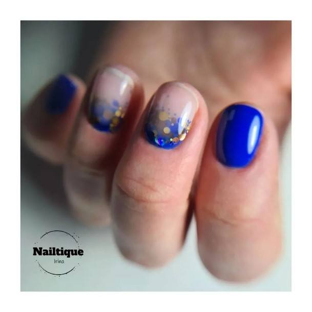 Cool Female Blue Glitter Nail Designs