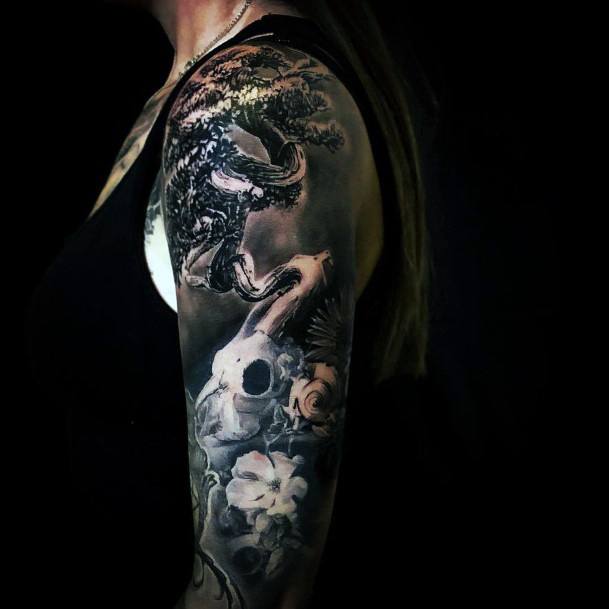 Cool Female Bonsai Tattoo Designs