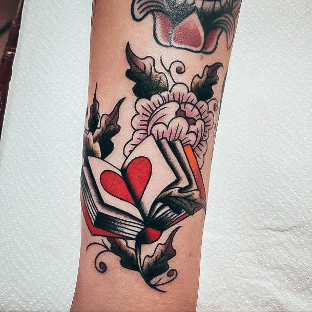 Cool Female Book Tattoo Designs