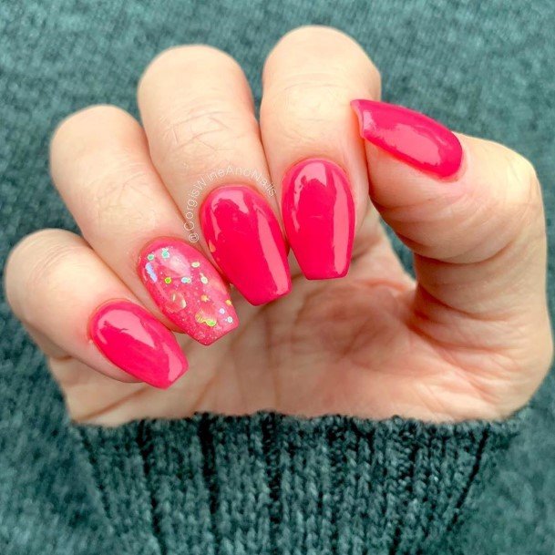 Cool Female Bright Pink Nail Designs