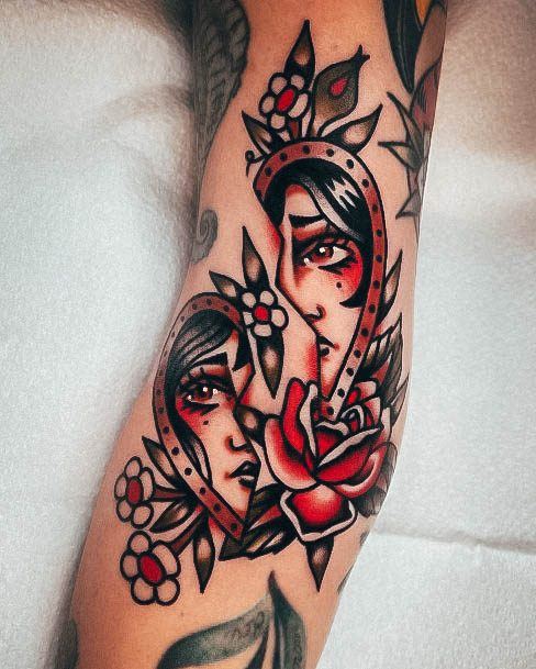 Cool Female Broken Heart Tattoo Designs