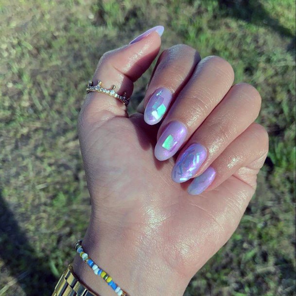 Cool Female Broken Shattered Glass Nail Designs