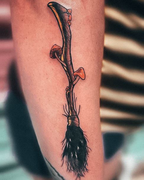 Cool Female Broom Tattoo Designs