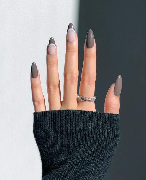 Cool Female Brown Dress Nail Designs