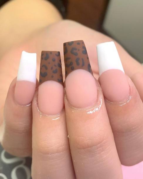 Cool Female Brown French Tip Nail Designs