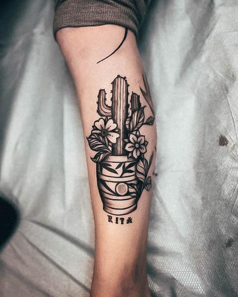 Cool Female Cactus Tattoo Designs