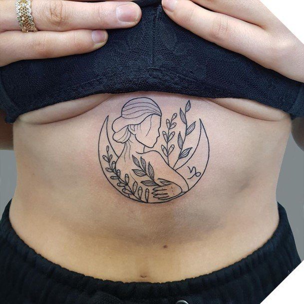 Cool Female Capricorn Tattoo Designs Stomach Sternum