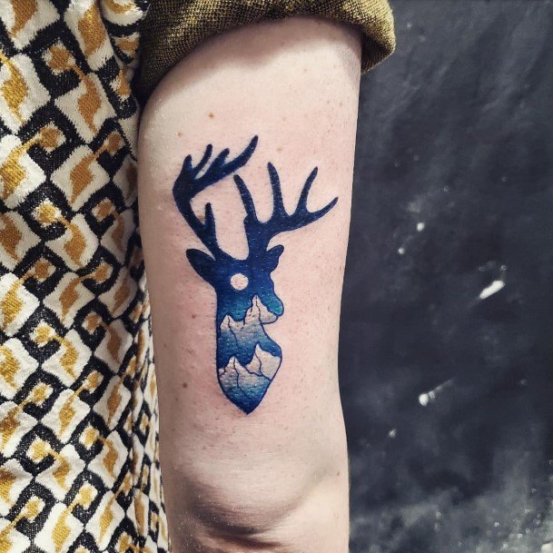 Cool Female Caribou Reindeer Tattoo Designs