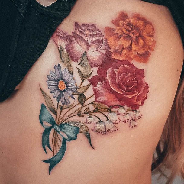 Cool Female Carnation Tattoo Designs