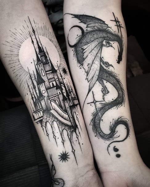 Cool Female Castle Tattoo Designs