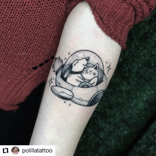 Cool Female Catdog Tattoo Designs