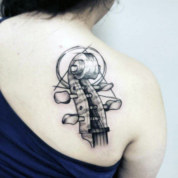 Cool Female Cello Tattoo Designs