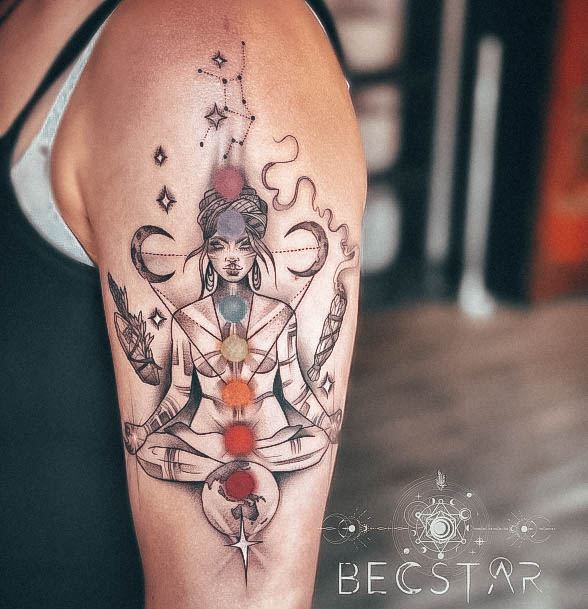 Cool Female Chakra Tattoo Designs