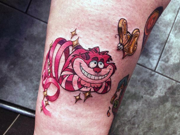 Cool Female Cheshire Cat Tattoo Designs