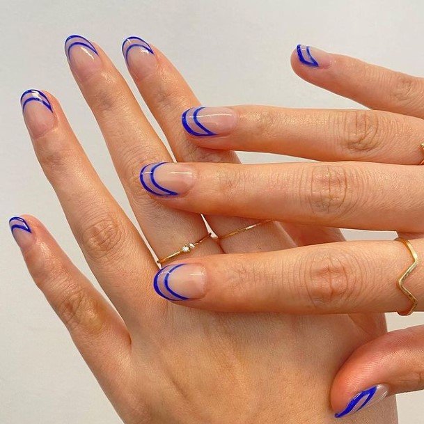 Cool Female Clear Blue Nail Designs