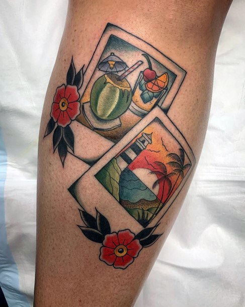 Cool Female Cocktail Tattoo Designs