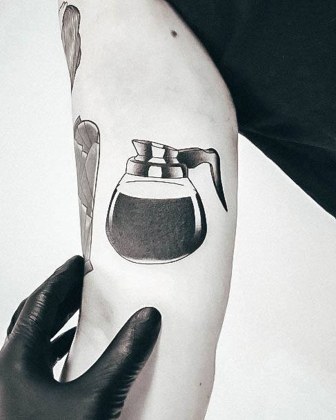 Cool Female Coffee Pot Tattoo Designs