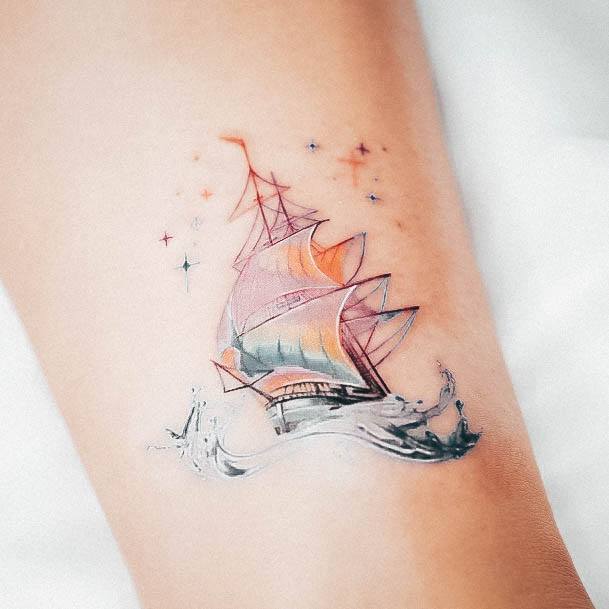 Cool Female Color Tattoo Designs