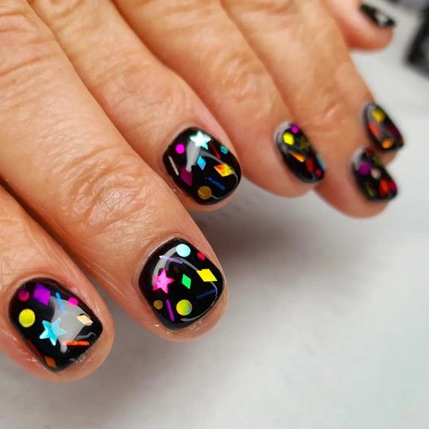 Cool Female Confetti Nail Designs