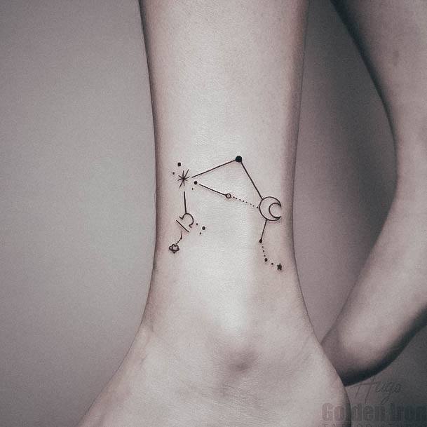 Cool Female Constellation Tattoo Designs