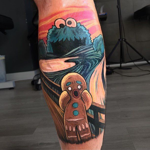 Cool Female Cookie Monster Tattoo Designs