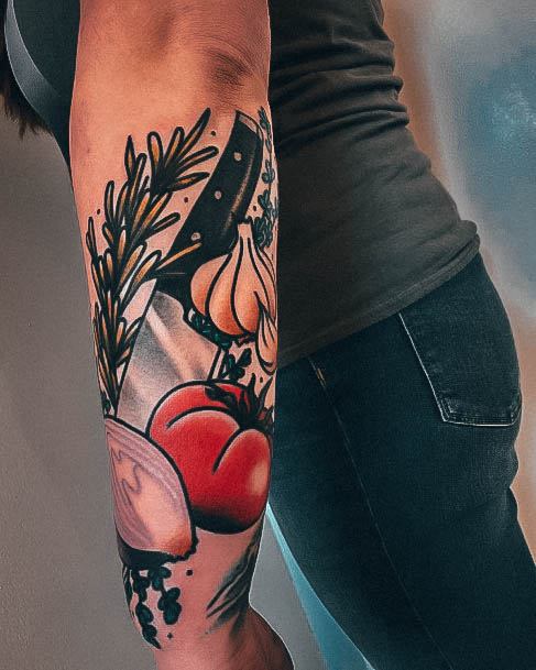 Cool Female Cooking Tattoo Designs