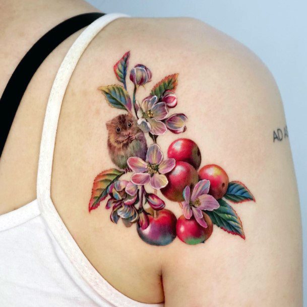 Cool Female Crabapple Tattoo Designs