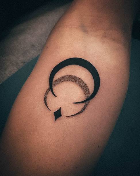 Cool Female Cresent Moon Tattoo Designs