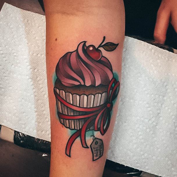 Cool Female Cupcake Tattoo Designs