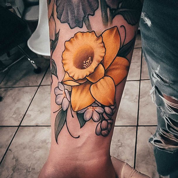 Cool Female Daffodil Tattoo Designs