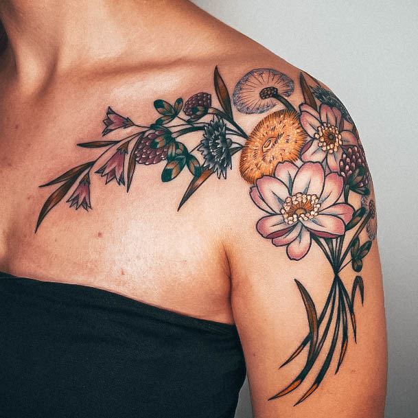 Cool Female Dandelion Tattoo Designs