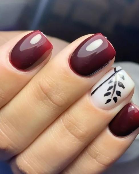 Cool Female Dark Maroon Nail Designs