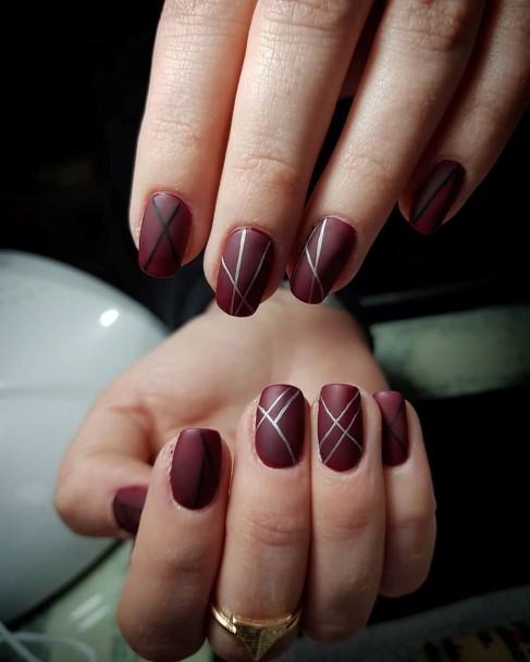 Cool Female Dark Red Nail Designs