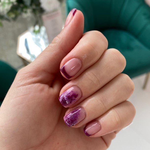 Cool Female Deep Purple Nail Designs