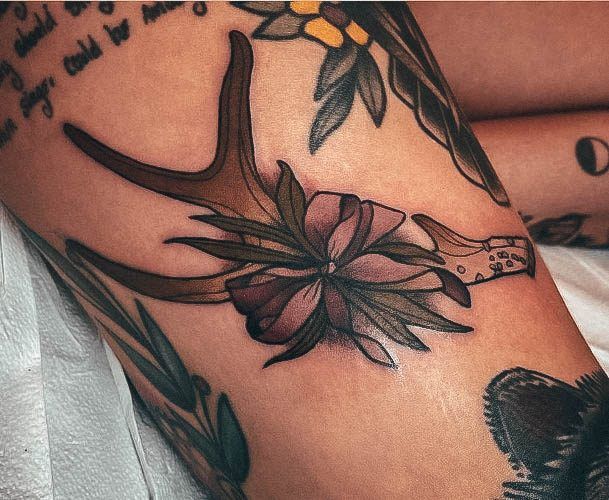 Cool Female Deer Tattoo Designs