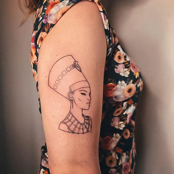 Cool Female Egyptian Tattoo Designs Arm Outline