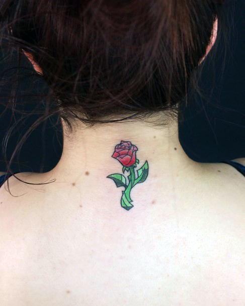 Cool Female Enchanted Rose Tattoo Designs