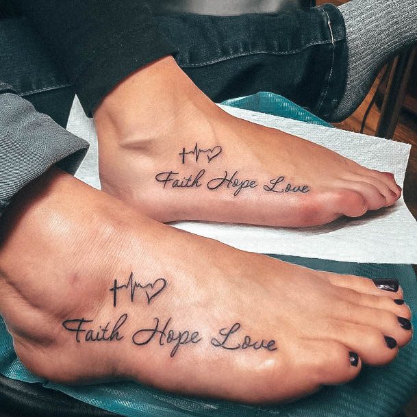 Cool Female Faith Hope Love Tattoo Designs