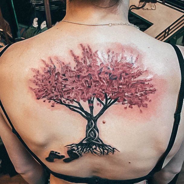 Cool Female Family Tree Tattoo Designs