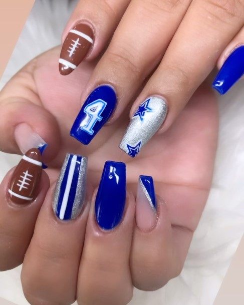 Cool Female Football Nail Designs