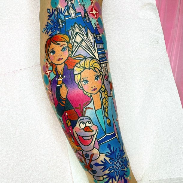 Cool Female Frozen Tattoo Designs