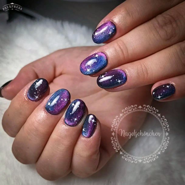 Cool Female Galaxy Nail Designs