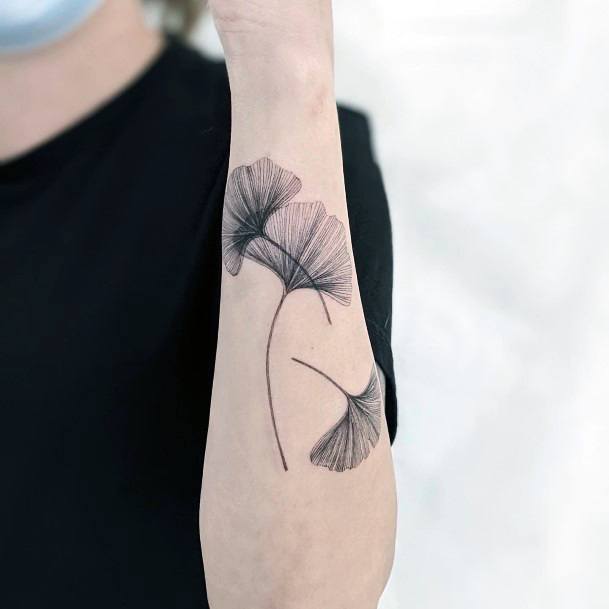 Cool Female Ginkgo Tattoo Designs