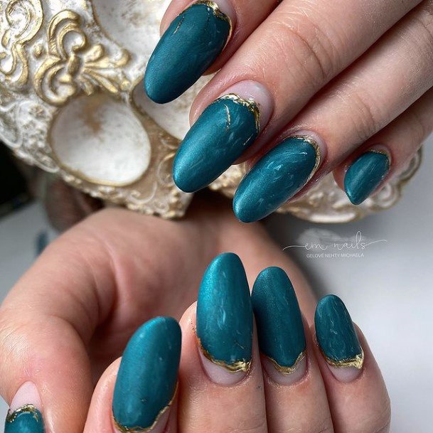 Cool Female Green Dress Nail Designs