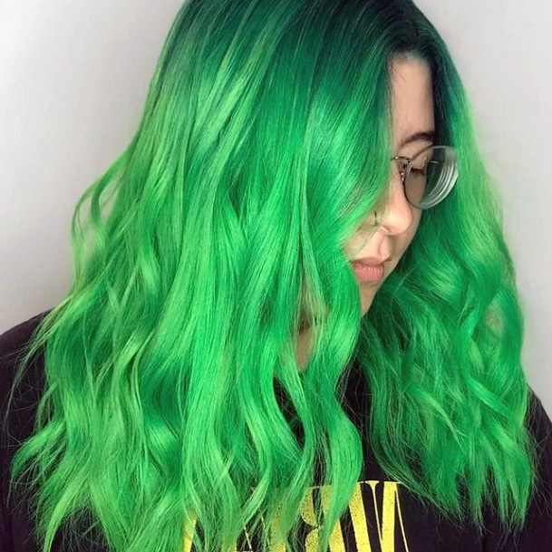 Cool Female Green Hairstyles Ideas